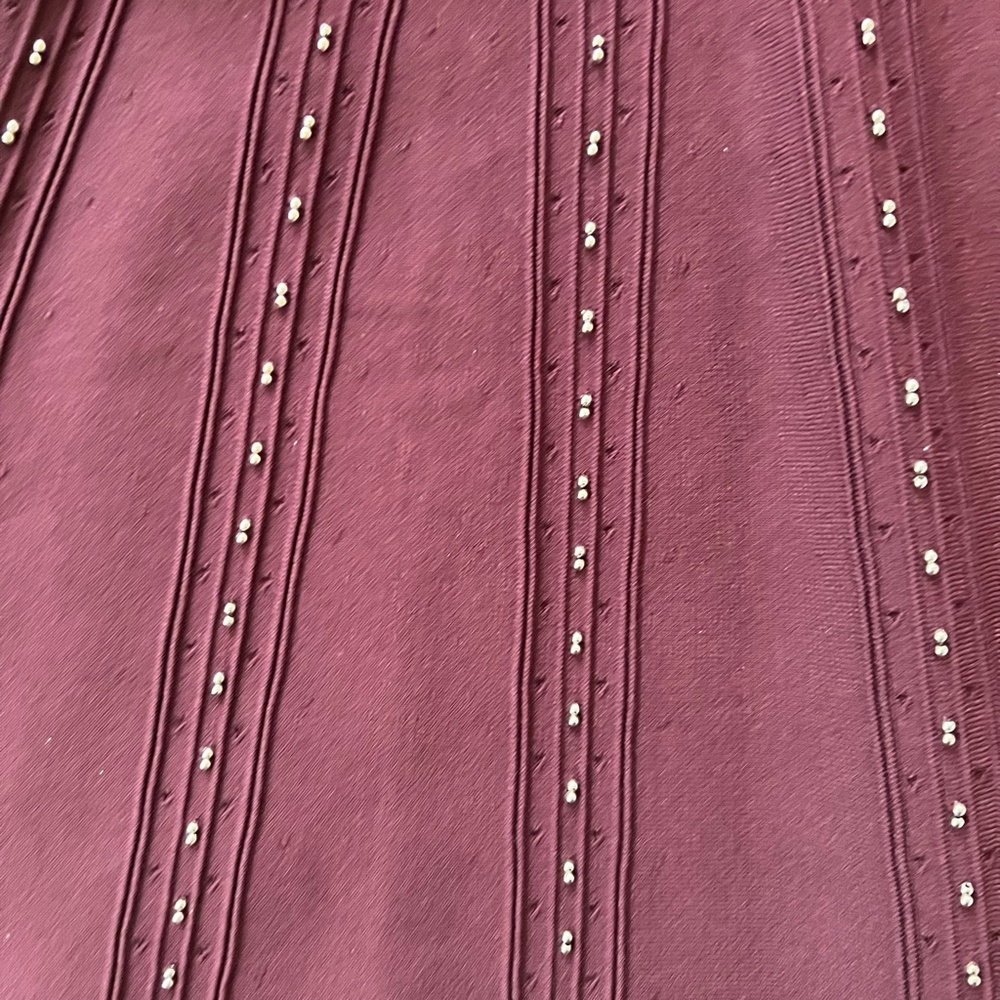 ✨sold✨ sandro • montaigne bordeaux bead embellished stud fit flare studded dress - Picture 9 of 12